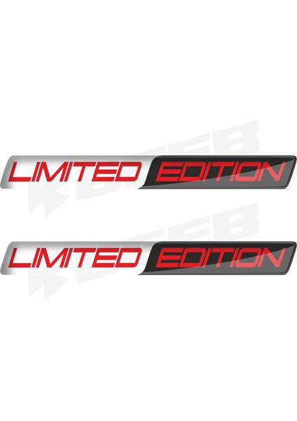 Limited Edition Long 3 Boyutlu Damla Sticker Kırmızı Siyah