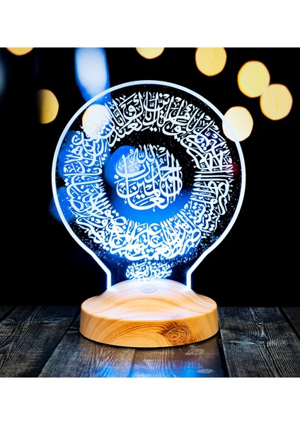 Fatiha Suresi LED Lamba - Ramazan Hediyesi, Arapça Fatiha Suresi Yazılı İslami Dekorasyon Hediyesi modelleri
