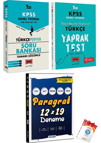 KPSS Türkçe Soru Bankası+Yaprak Test+Paragraf Deneme+Türkçe 10 Deneme