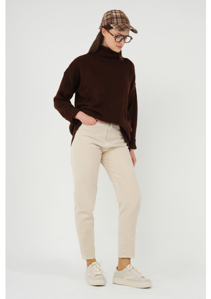 Yüksek Bel Balon Jean Bej fiyatları