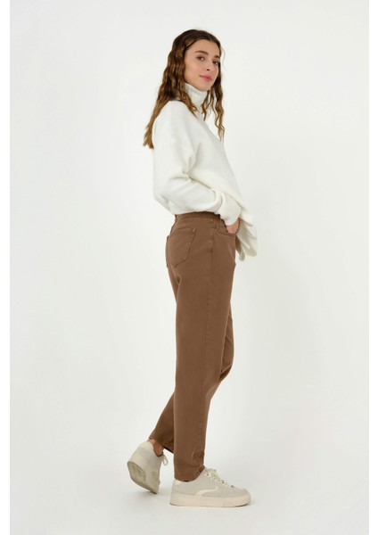 Yüksek Bel Balon Jean Taba modelleri