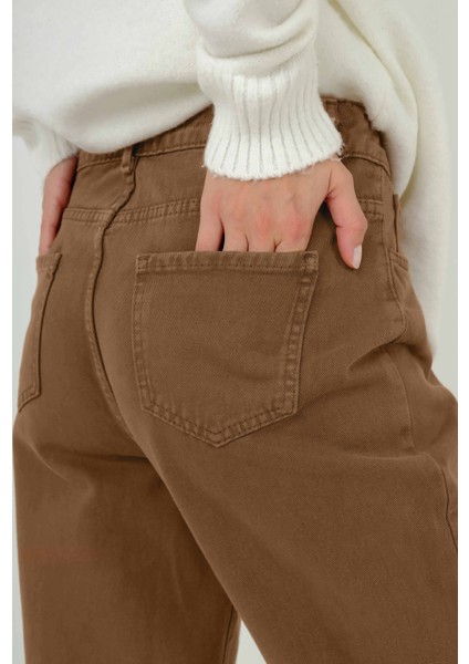 Yüksek Bel Balon Jean Taba fırsatları