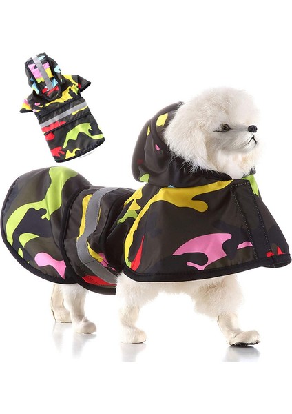 Pet Moda Yağmurluk Siyah Kamuflaj-S (Yurt Dışından)