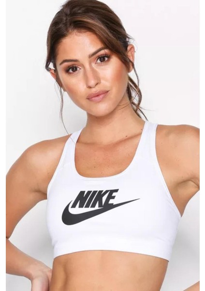 Swoosh Futura Bra Beyaz Kadın Antreman Sütyeni
