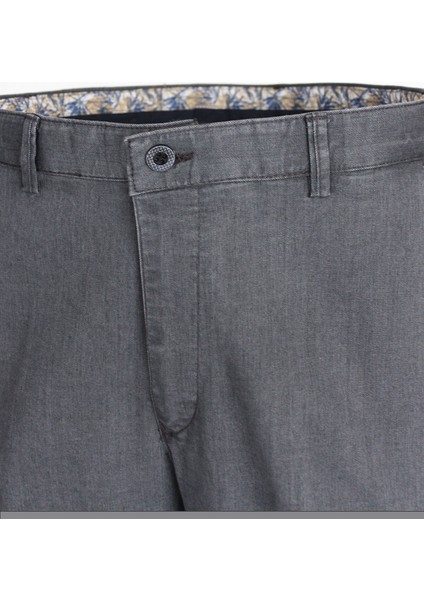 Erkek Gri Klasik Kesim Yandan Cepli Kot Pantolon modelleri