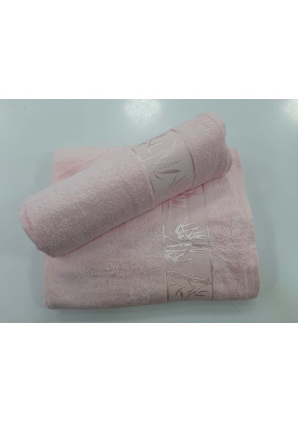 Bambu 2li Banyo Havlu Takımı Pudra