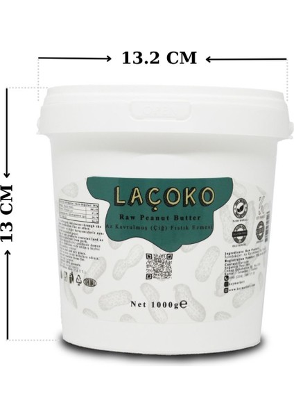 1 KG Kova Şekersiz, Katkısız, Glutensiz, Vegan, Doğal Az Kavrulmuş (ÇİĞ) Yer Fıstığı Ezmesi (1 KG)