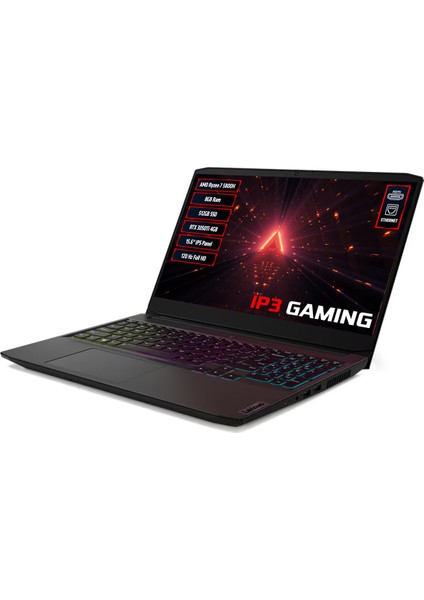 Ideapad Gaming 3 82K2023DTX Ryzen7 5800H 8gb 512GB SSD RTX3050TI 15.6" Fhd IPS 120Hz Free Dos Dizüstü Bilgisayar