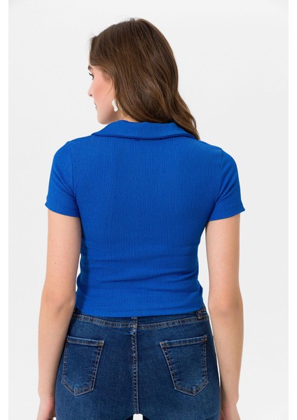 Kadın Önü Büzgü Detaylı Crop Bluz indirimleri