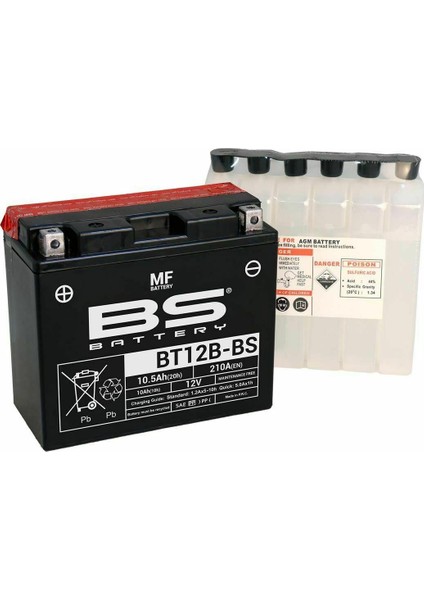 BS Battery BT12B- 2019-2022 Ducati Diavel 1260 Uyumlu Akü Sulu Akü