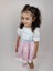 Dmını Bebe Yaka Arkası Fiyonklu Kız Çocuk Elbise, Kız Bebek Doğum Günü Elbise ID:126 5