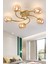 Luxury Model Plafonyer Beşli Gold Modern Bal Camlı Avize 1