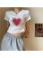 Aesthetic Heart Baskılı Beyaz Crop 4