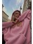 Pembe Kapüşonlu Şardonlu Oversize Sweatshirt MG1566 4