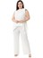 Büyük Beden Bluz Pantolon Beyaz Takım 1