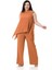 Büyük Beden Bluz Pantolon Tarçın Rengi Takım 1