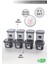 Aes Home Kırılmaz Kare Erzak Saklama Kabı Füme 1,20 Lt x 4 Adet- 0,55 Lt x 4 Adet 8' Li Set (Ölçek ve Etiket Hediyeli) 2
