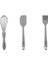 Gri Renkli Orta Boy 3lü Silikon Spatula,fırça ve Çırpıcı Seti 1
