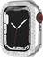Galvanik Pc Çift Satırlar Elmas Koruyucu Kılıf Apple Watch Series 7 41 mm. (Gümüş) (Yurt Dışından) 1