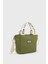 Kadın Haki Mini Kanvas Kumaş Tote Çanta 2