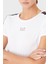 Logolu Slim Fit Bisiklet Yaka T Shirt Bayan T Shirt 3RTT02 Tjkuz 1100 2