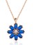 925 Ayar Gümüş Lacivert Çiçek Kadın Gümüş Kolye 1