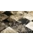 Kahverengi & Siyah Gold Varaklı Dana Derisi Patchwork Halı 200 x 300 cm 5