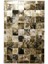 Kahverengi & Siyah Gold Varaklı Dana Derisi Patchwork Halı 240 x 340 cm 1
