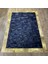 Gold Varaklı Lacivert Patchwork Doğal Deri Halı 120 x 180 cm 4