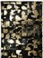Siyah & Gold Varaklı Dana Derisi Patchwork Halı 80 x 150 cm 1