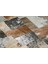 Kahverengi & Krem Gold Varaklı Dana Derisi Patchwork Halı 200 x 300 cm 2