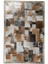 Kahverengi & Krem Gold Varaklı Dana Derisi Patchwork Halı 120 x 180 cm 1