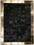 Gold Varaklı Siyah Renk Doğal Dana Derisi Halı 120 x 180 cm 1