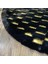 Yuvarlak Siyah Gold Peluş Halı 150 x 150 cm 4
