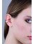 Gümüş Altın Yaldızlı Baget Kesim Zirkon Taşlı Sıkıştırmalı Kıkırdak Küpe Ear Cuff 1