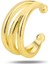Gümüş Altın Yaldızlı Sade Ear Cuff Kıkırdak Küpe 2