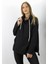 Kapüşonlu Yan Yırtmaçlı Sweat Siyah - 21R1178 2