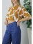 Desenli Crop Tişört Vizon - 121.903 2