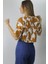 Desenli Crop Tişört Vizon - 121.903 4