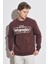 Regular Fit Normal Kesim %100 Pamuk Bisiklet Yaka Bordo Sweatshirt 1