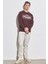 Regular Fit Normal Kesim %100 Pamuk Bisiklet Yaka Bordo Sweatshirt 4