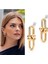 Altın Kaplama Kısa Ikili Blanca Gold Küpe 1