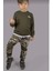 Kamuflaj Asker Sweatshirt Eşofman Takımı Alt Üst Takım-Haki Yeşil(1beden Büyük Alınız) 1