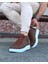 Bağcıklı Sneakers Yarım Bilek Bot Taba Topuk Boyu 3 cm 2