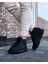 Bağcıklı Sneakers Yarım Bilek Bot Kömür Topuk Boyu 3 cm 3