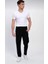 Erkek Siyah Eşofman Altı Boru Paca Beli Lastikli Fermuarlı Cepli Klr Gym As 101 1
