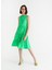 Bisiklet Yaka Düz Yeşil Midi Kadın Elbise Resort-Y 2
