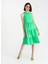 Bisiklet Yaka Düz Yeşil Midi Kadın Elbise Resort-Y 3