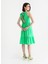 Bisiklet Yaka Düz Yeşil Midi Kadın Elbise Resort-Y 5