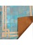 Turkuaz Varaklı Dana Derisi Patchwork Halı 120 x 180 cm 3